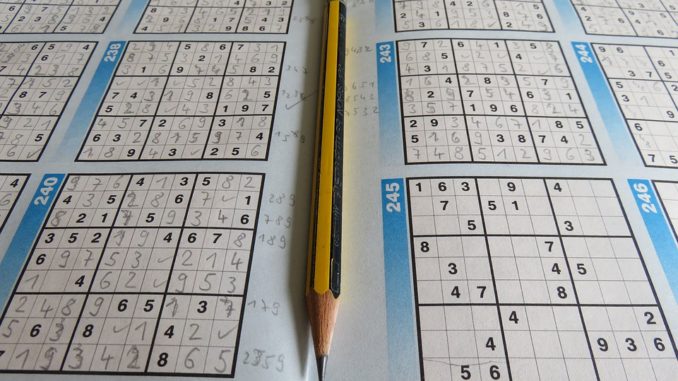 Completed sudoku puzzles