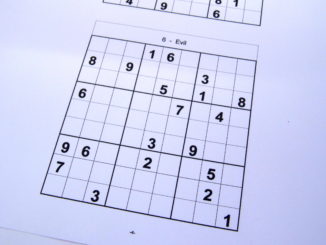 Evil level sudoku puzzle book at the start