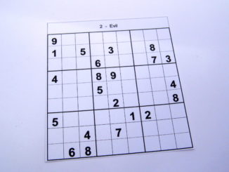 Evil level sudoku puzzle book at the start