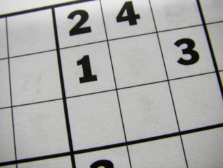 Close-up of a sudoku puzzle