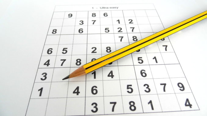 A beginner sudoku puzzle at the start