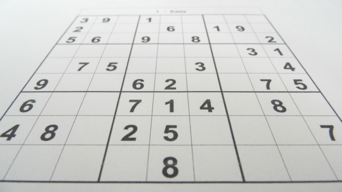 An easy sudoku puzzle at the beginning