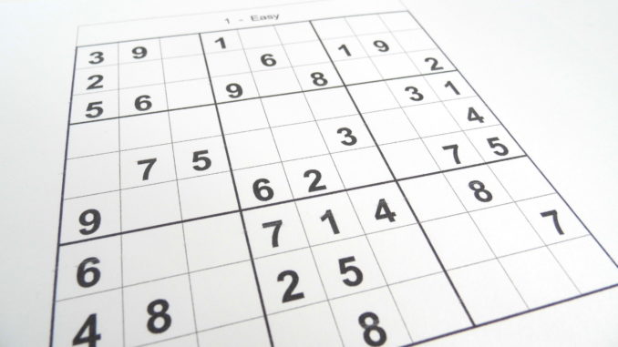 An easy sudoku puzzle at the beginning with no numbers entered