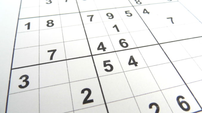 An easy sudoku puzzle at the start with no numbers entered