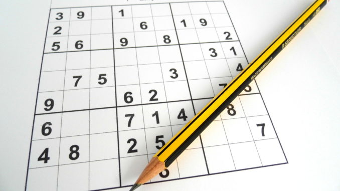 An easy sudoku puzzle at the beginning