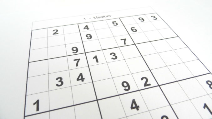 A medium sudoku puzzle at the start