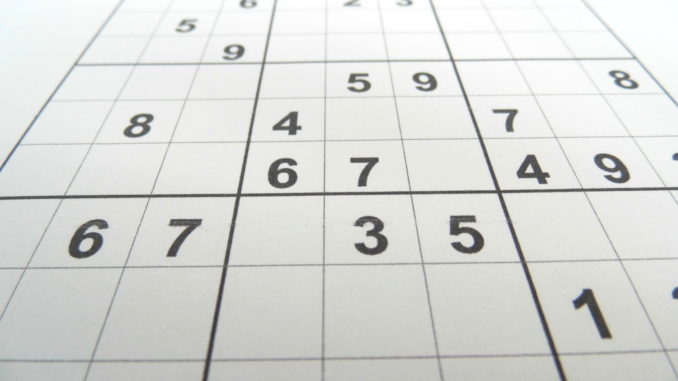 A medium sudoku puzzle at the start