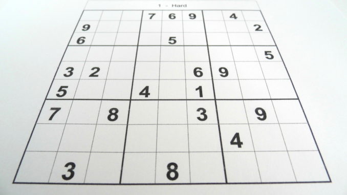 A hard sudoku puzzle with no number yet entered