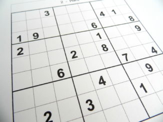 Close up of a hard sudoku puzzle