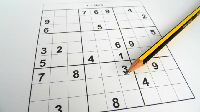 Hard sudoku puzzle at the beginning