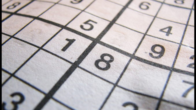 Sudoku puzzle at the beginning